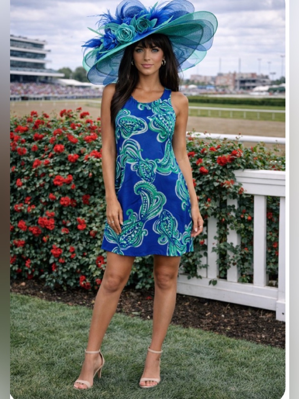 Lilly Pulitzer Blue and Green Shift Mini Dress EUC